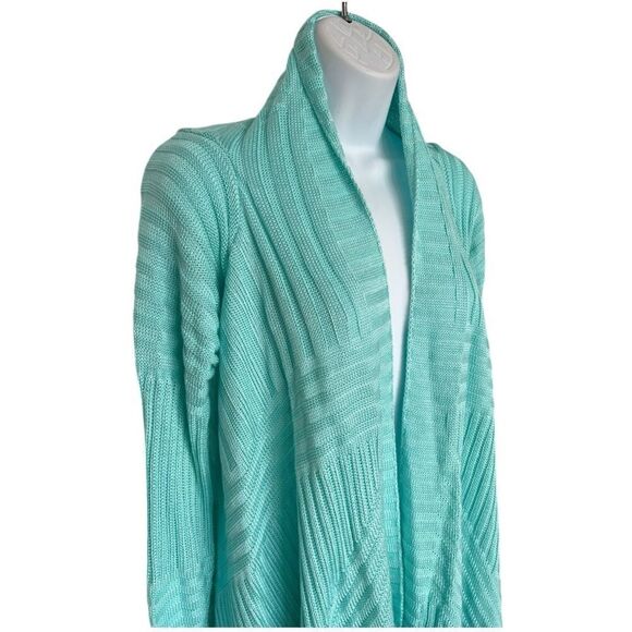 Cozy Water-Fall lightweight Cardigan Ribbed Texture Size M - Picture 3 of 6